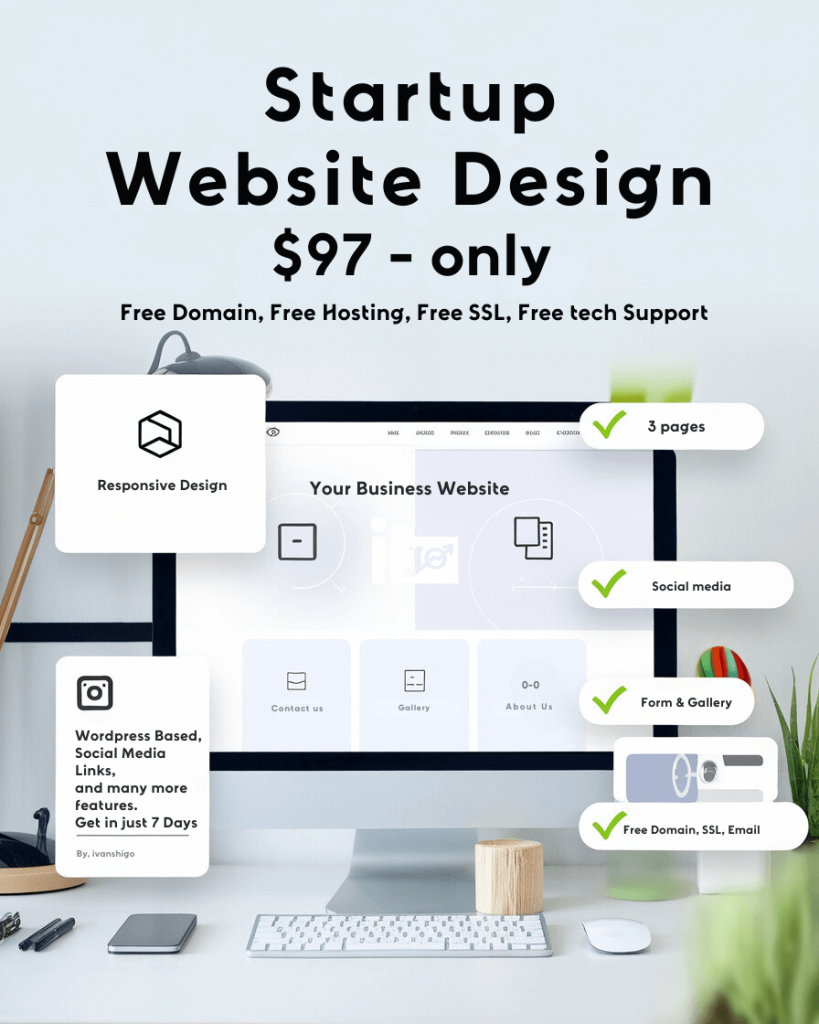 startup package affordable website design by ivanshigo